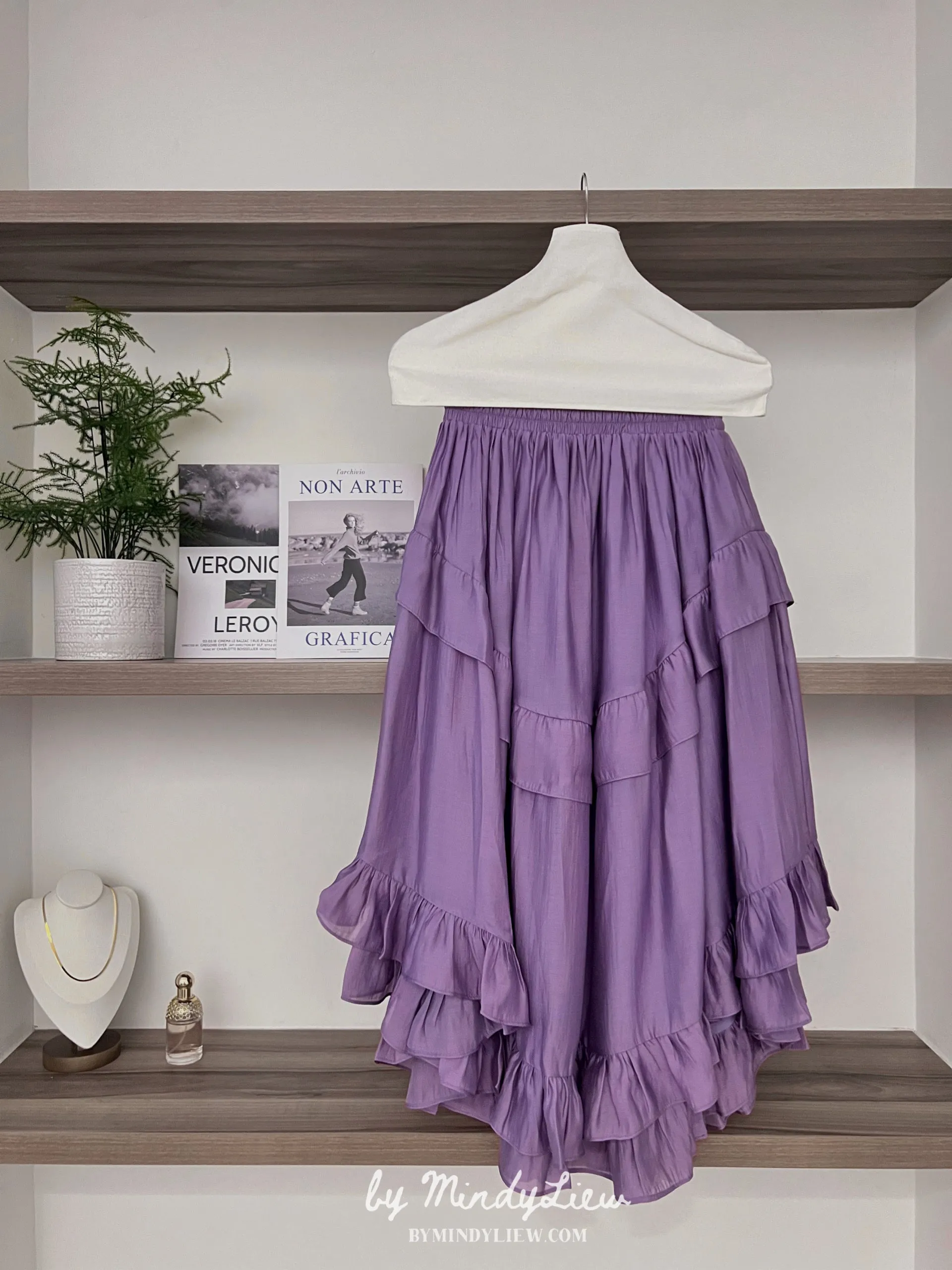 ML24333 Purple Layered Skirt