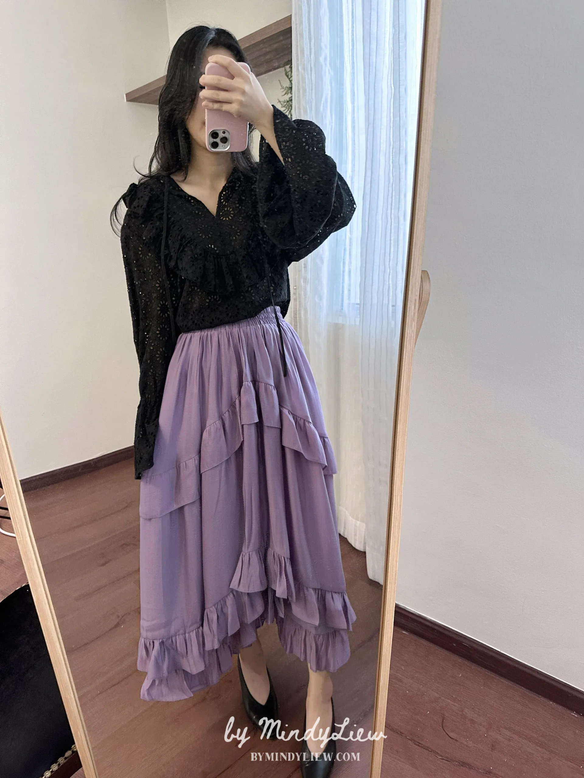 ML24333 Purple Layered Skirt