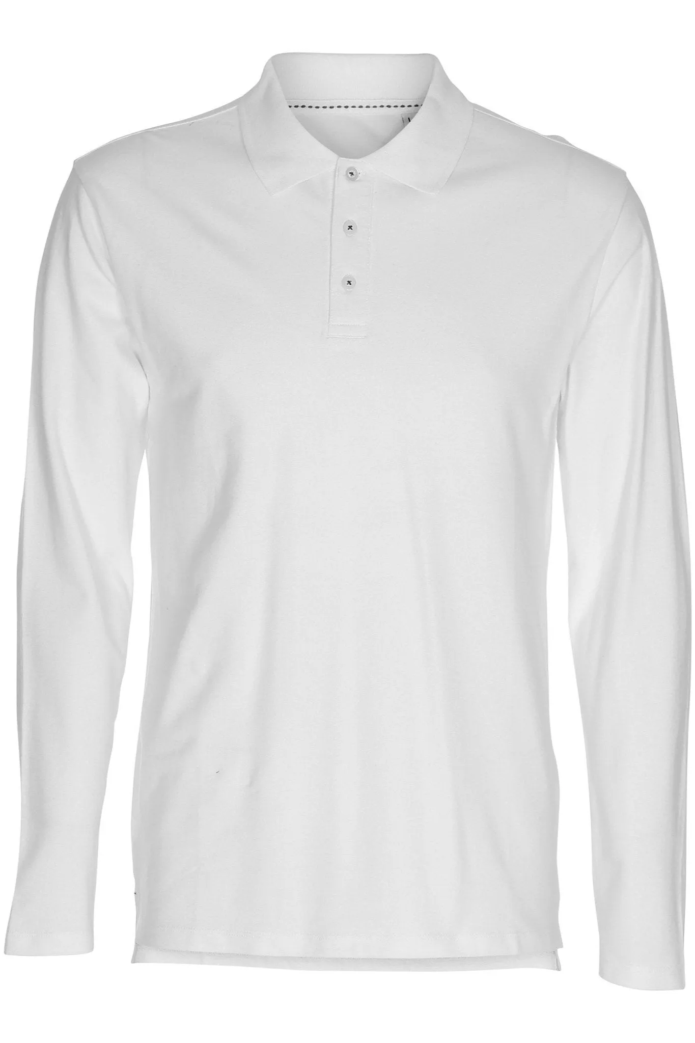 Muscle Long Sleeve Polo Shirt - White