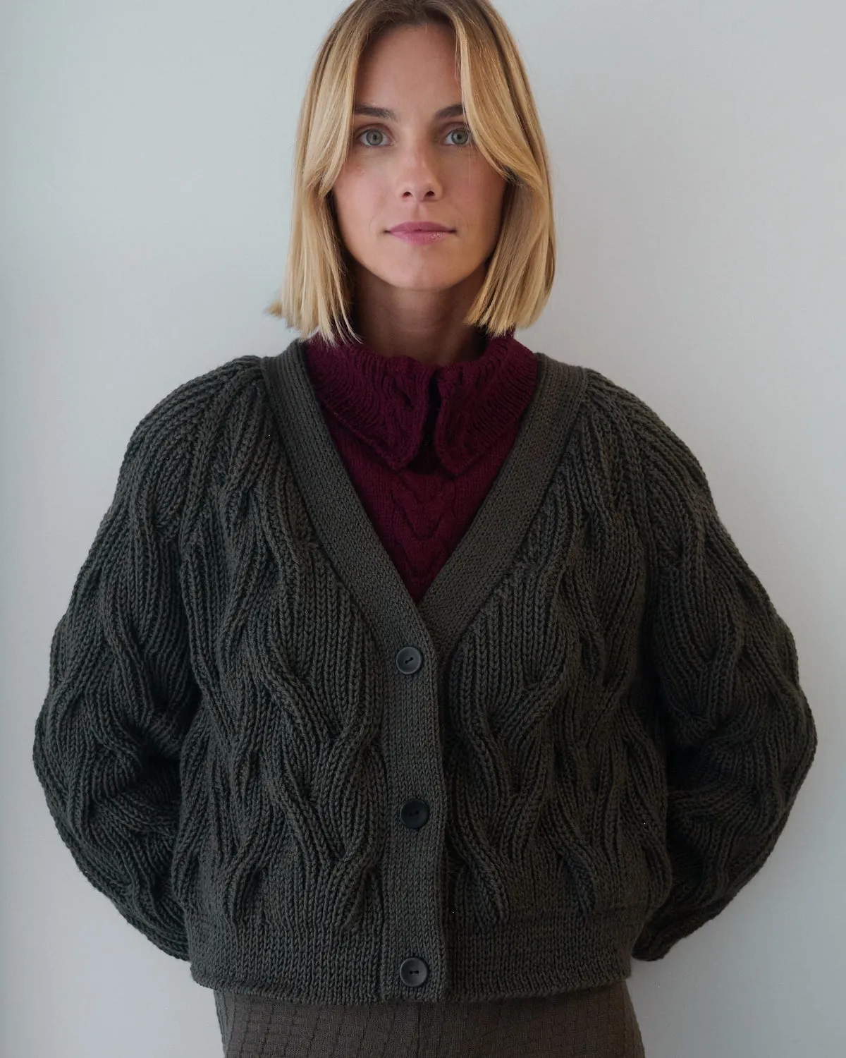 Nemunas: Nettle Merino Wool Cardigan