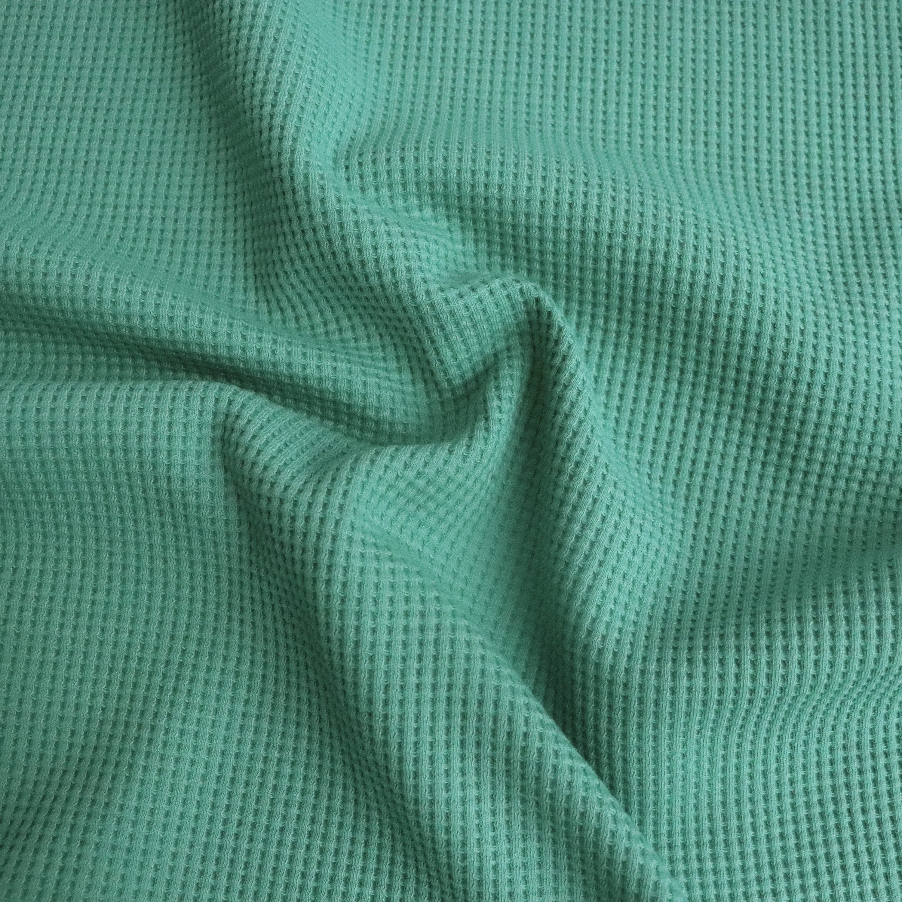 Organic Cotton Mini Waffle Jersey - Old Green