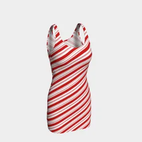 Peppermint Candy Cane Striped Bodycon Dress