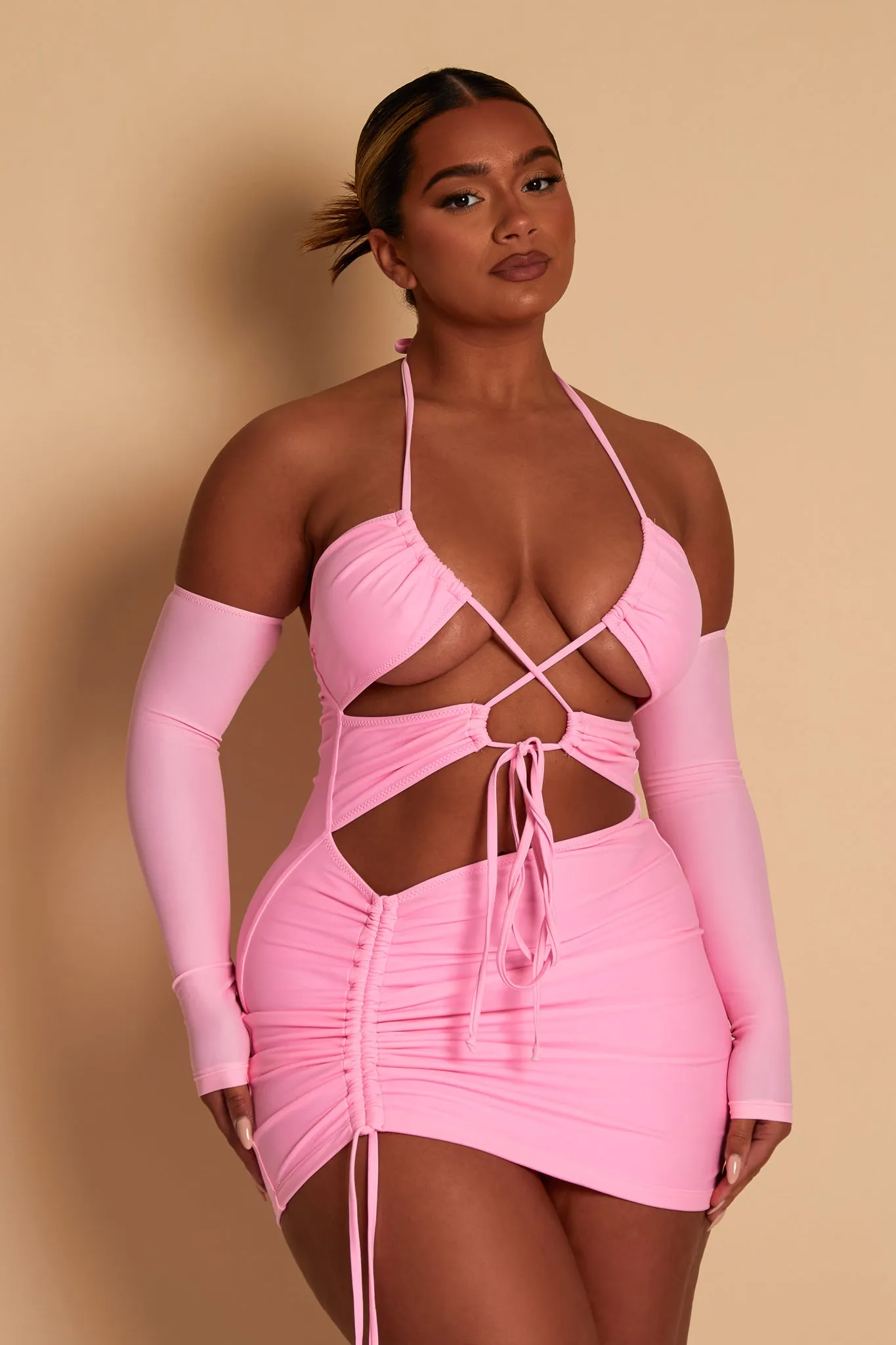 Pink Ruched Mini