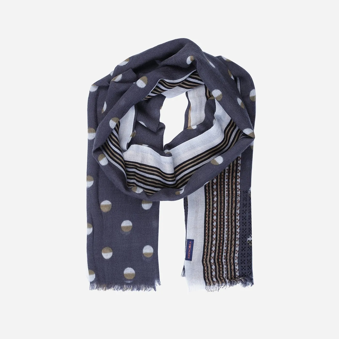 Polka Stitch Grey  Muffler