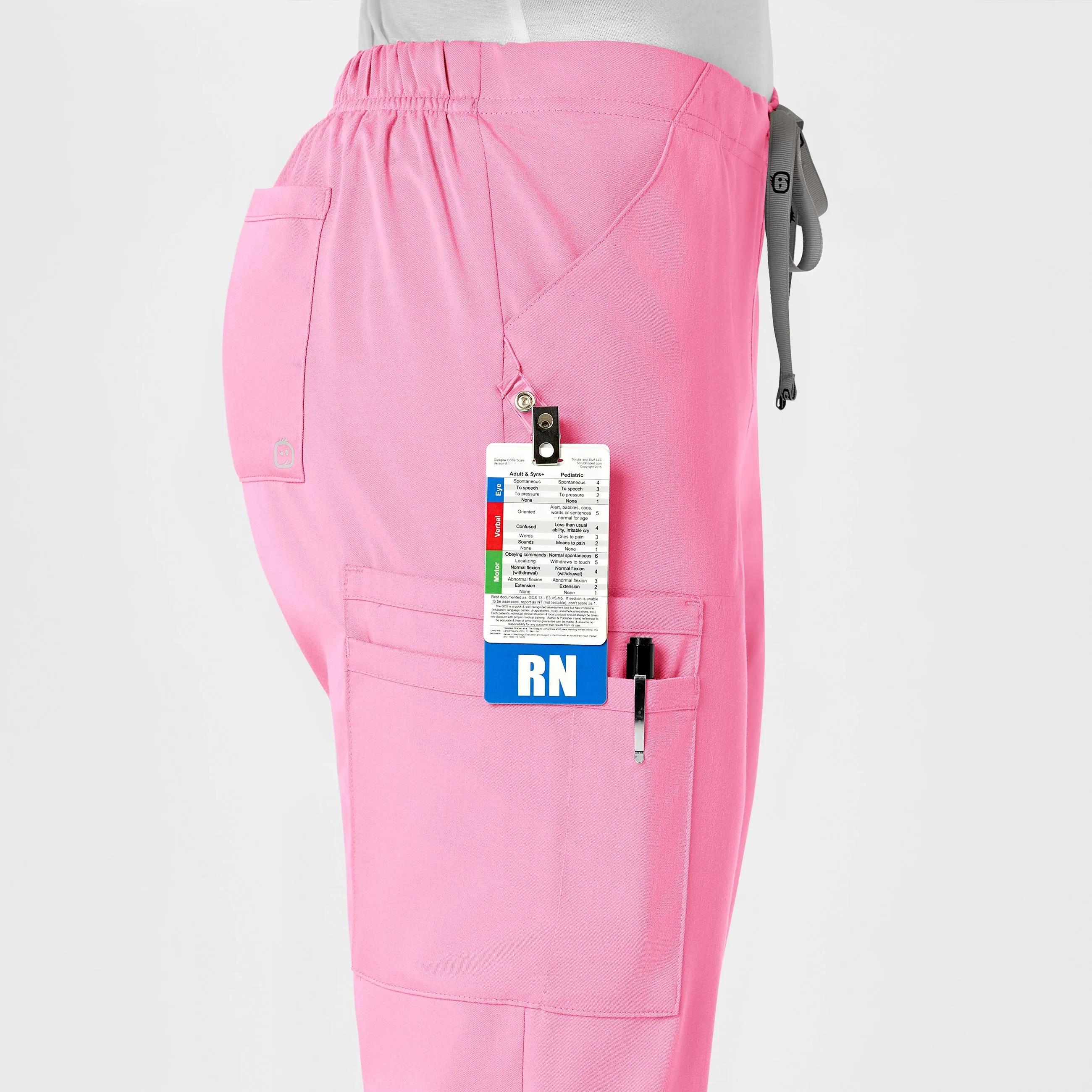 PRO Women's Moderate Flare Leg Scrub Pant - Pink Blossom