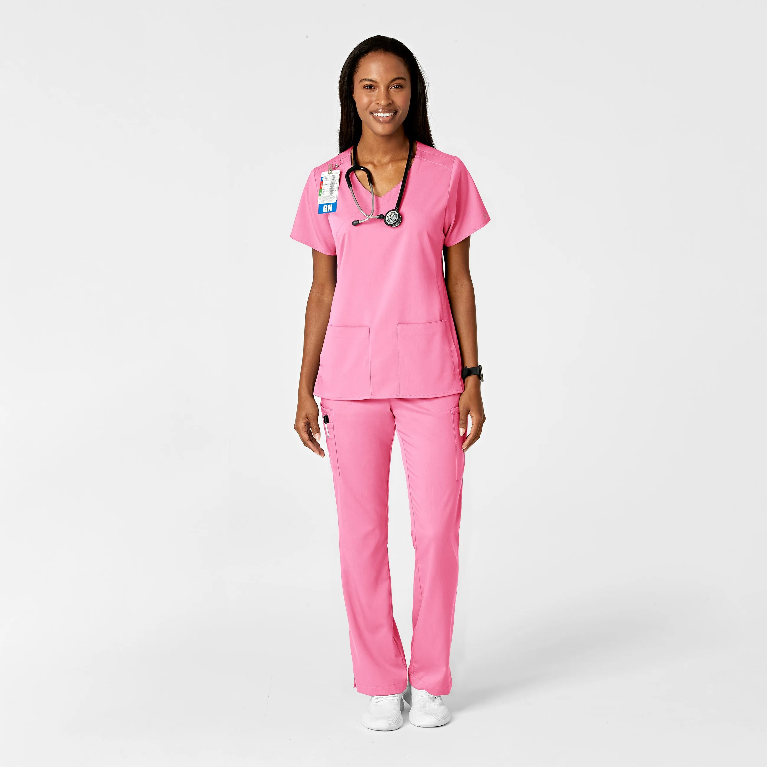 PRO Women's Moderate Flare Leg Scrub Pant - Pink Blossom