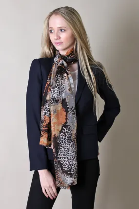 Rachel Animal Print Fine Silk Scarf