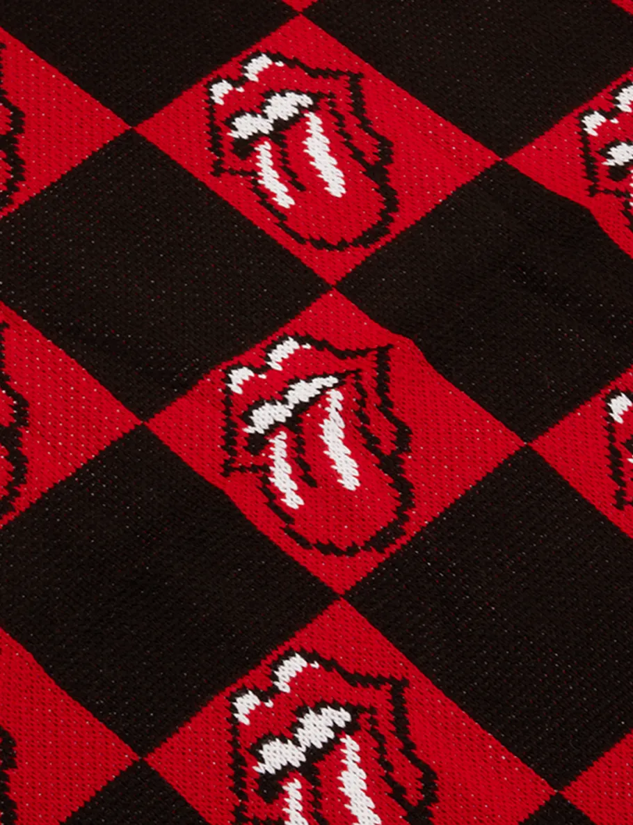 Red Checker Flag Knit Blanket