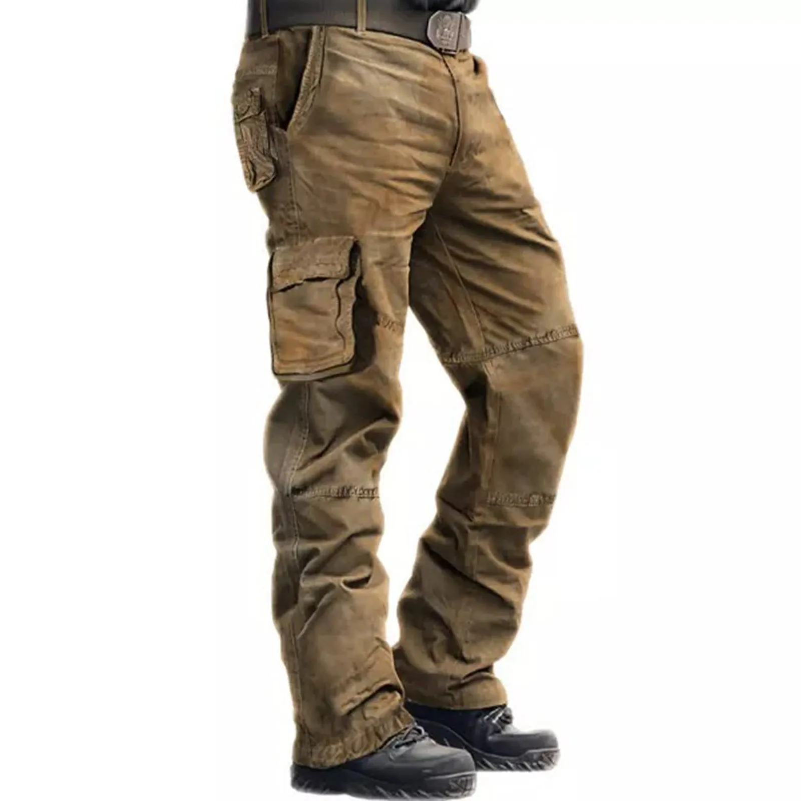 RETRO 100% COTTON MULTI-POCKETS CARGO PANTS