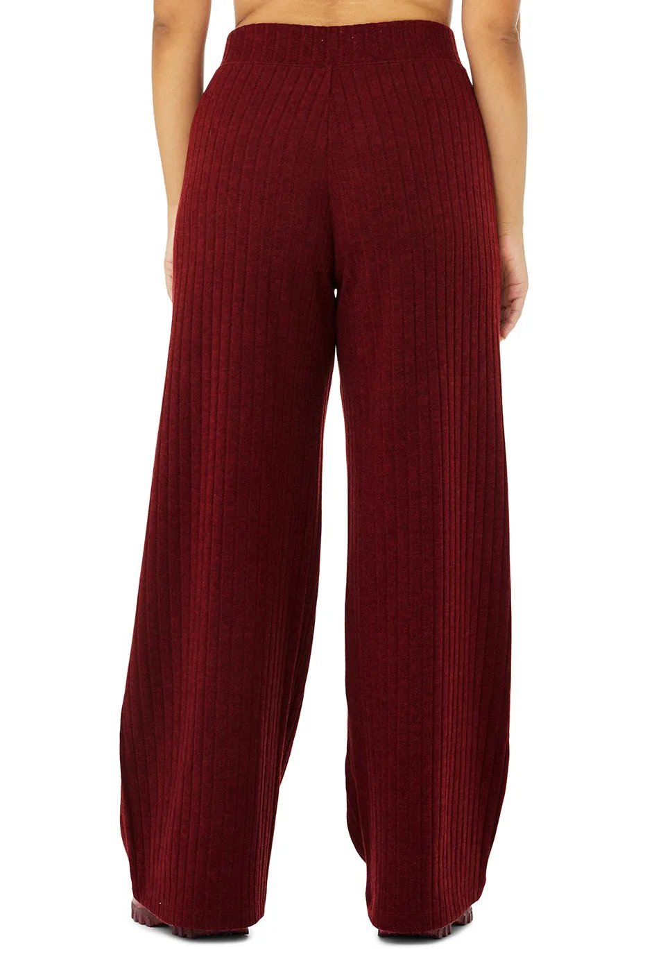 Ribbed Take Comfort Wide Leg Pant - Cranberry