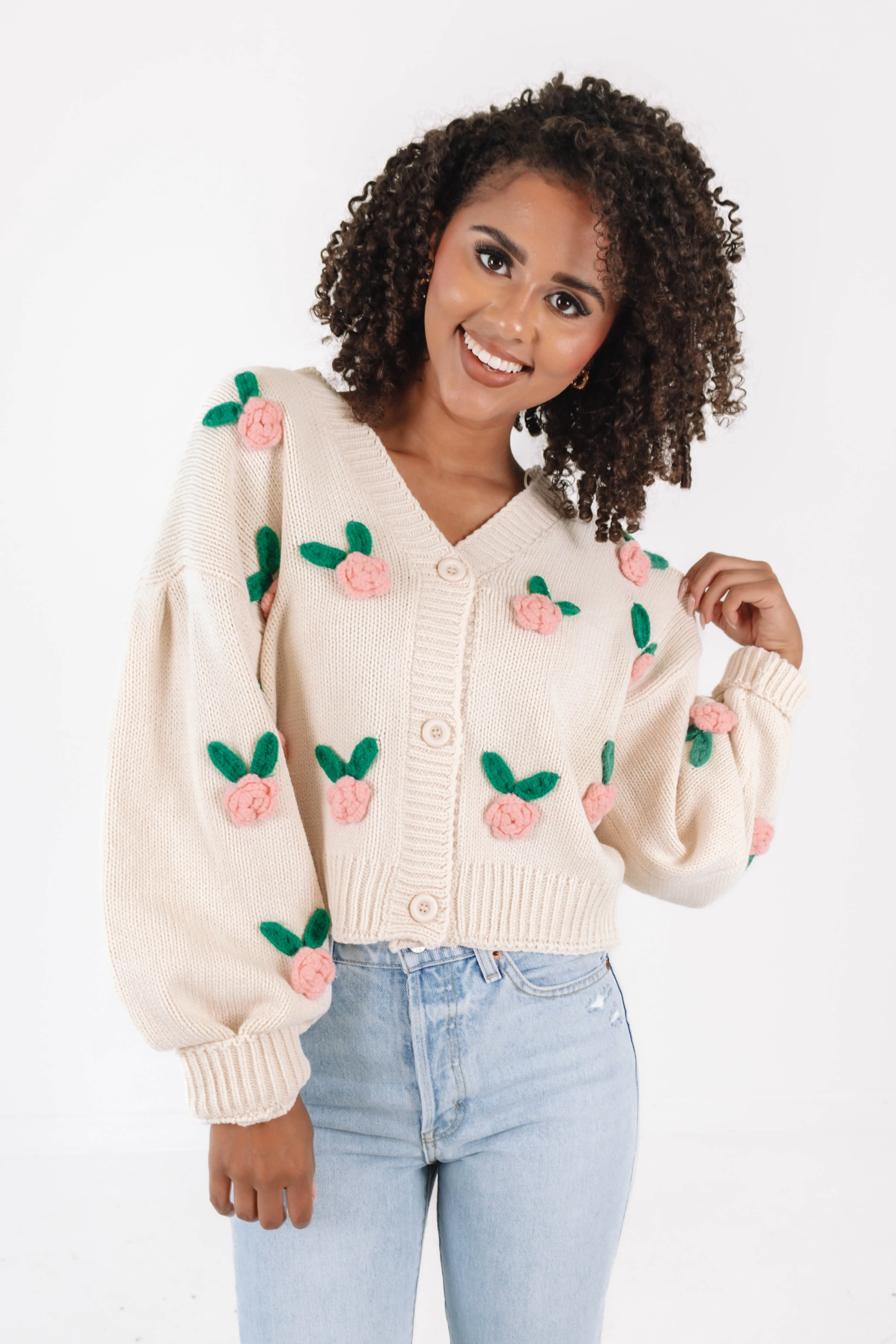 Roses And Romance Cardigan - Cream