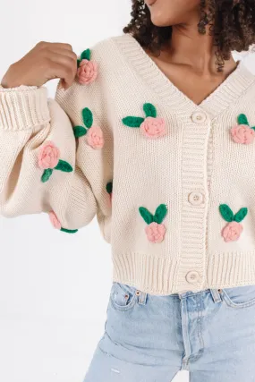 Roses And Romance Cardigan - Cream