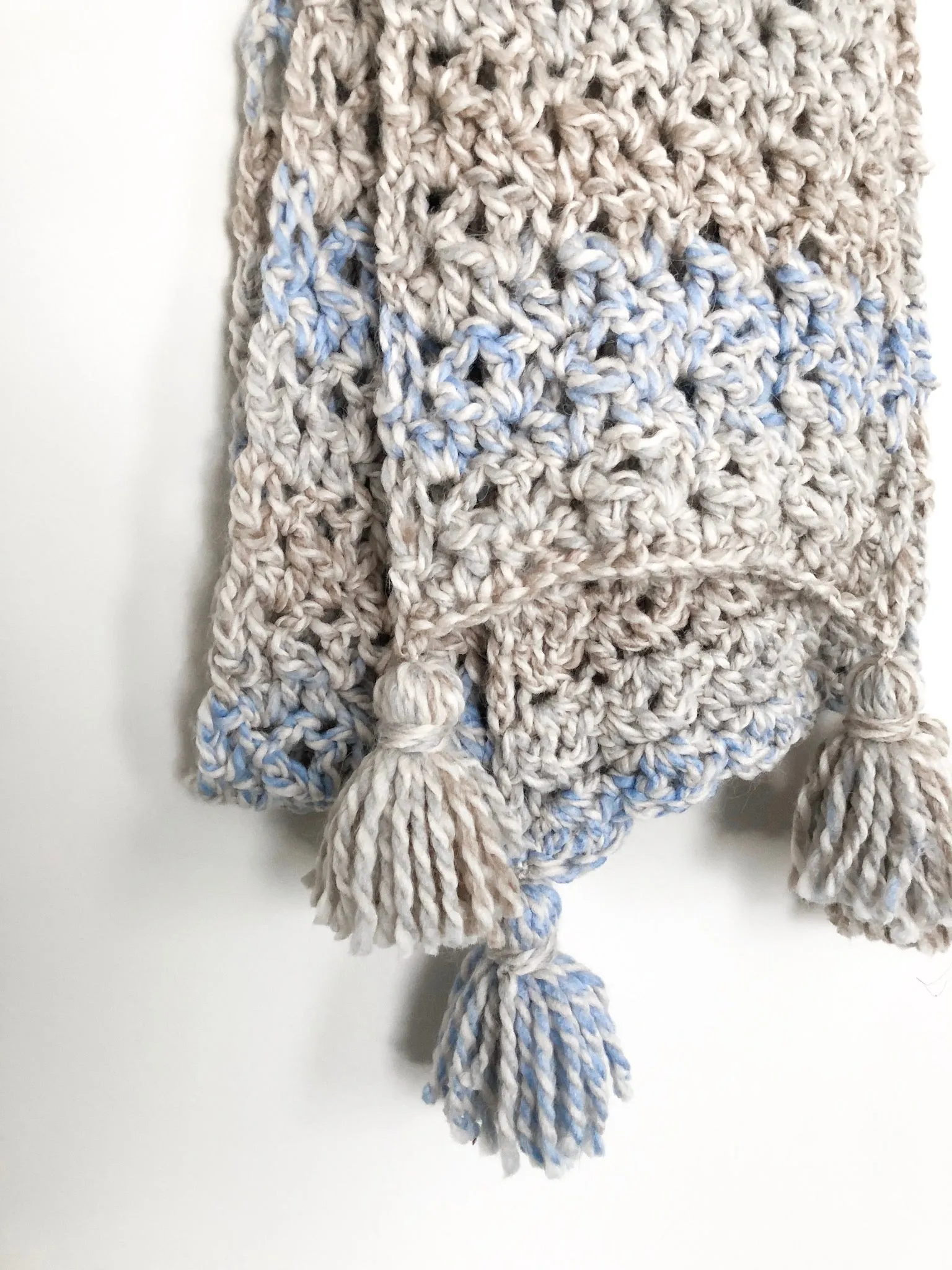 Sand Castle Tassel Scarf // Crochet PDF Pattern