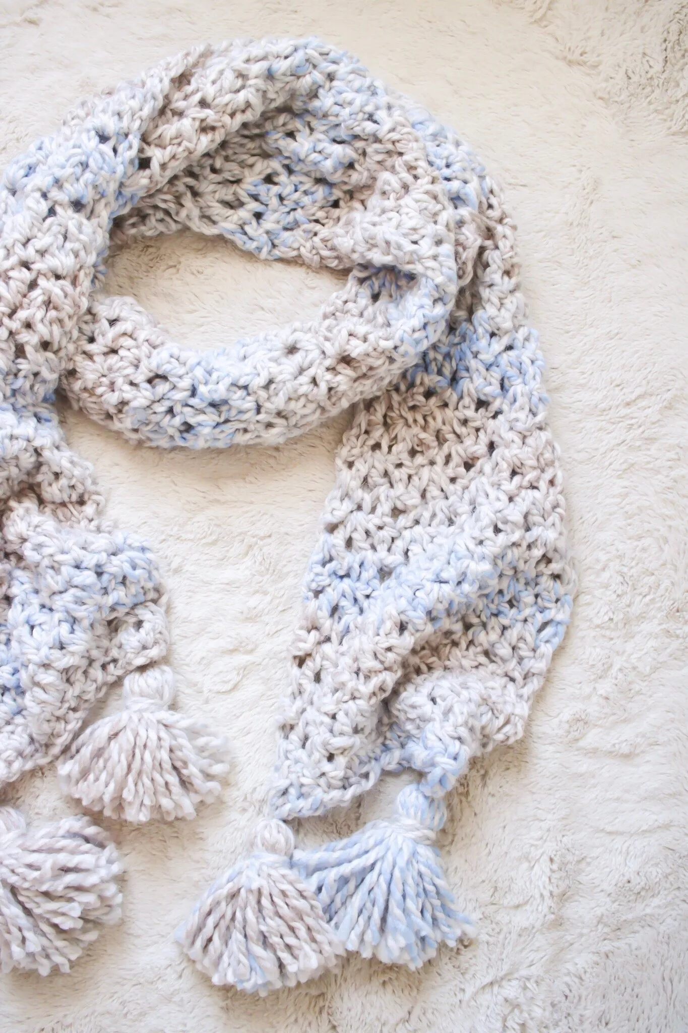 Sand Castle Tassel Scarf // Crochet PDF Pattern