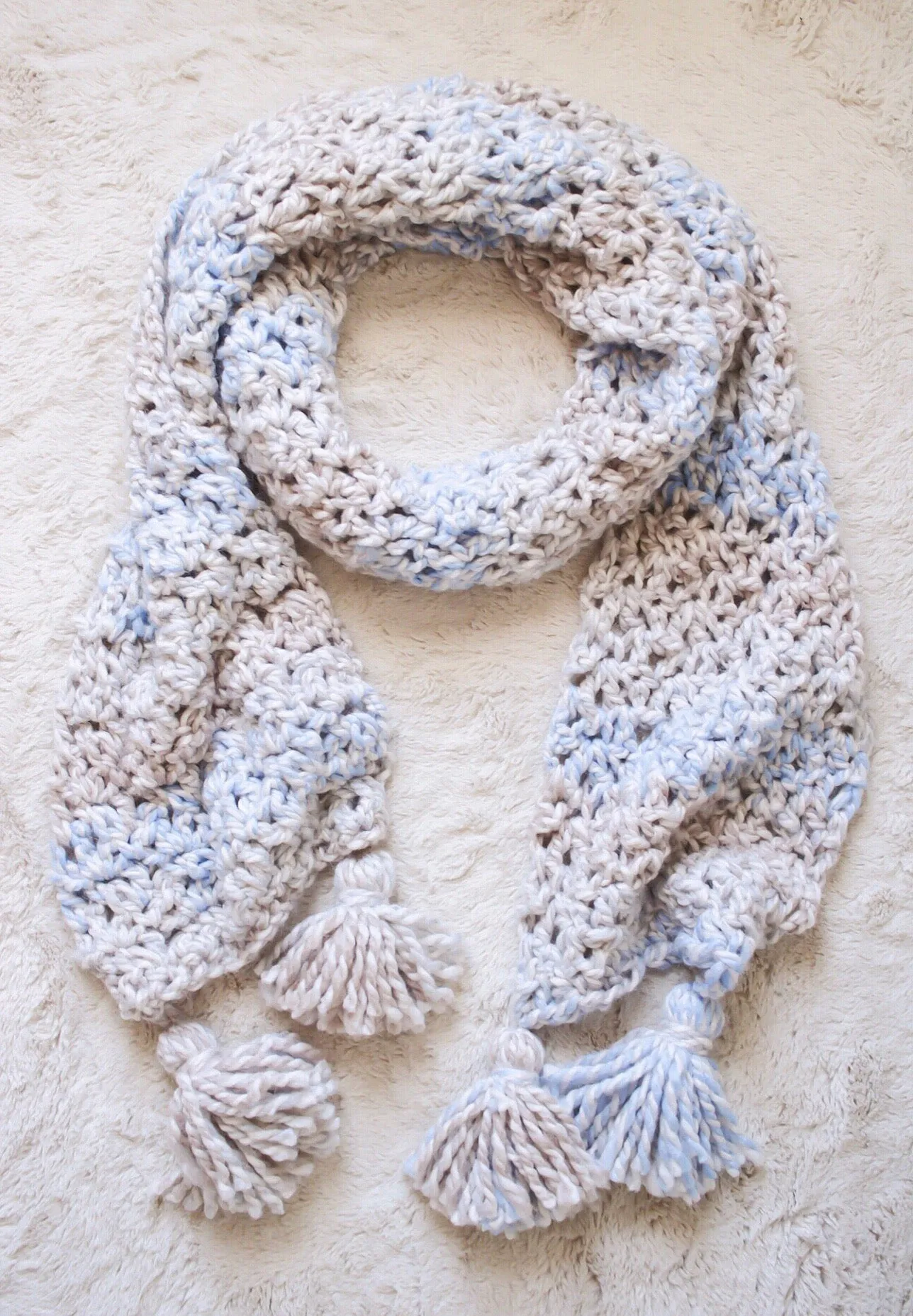 Sand Castle Tassel Scarf // Crochet PDF Pattern