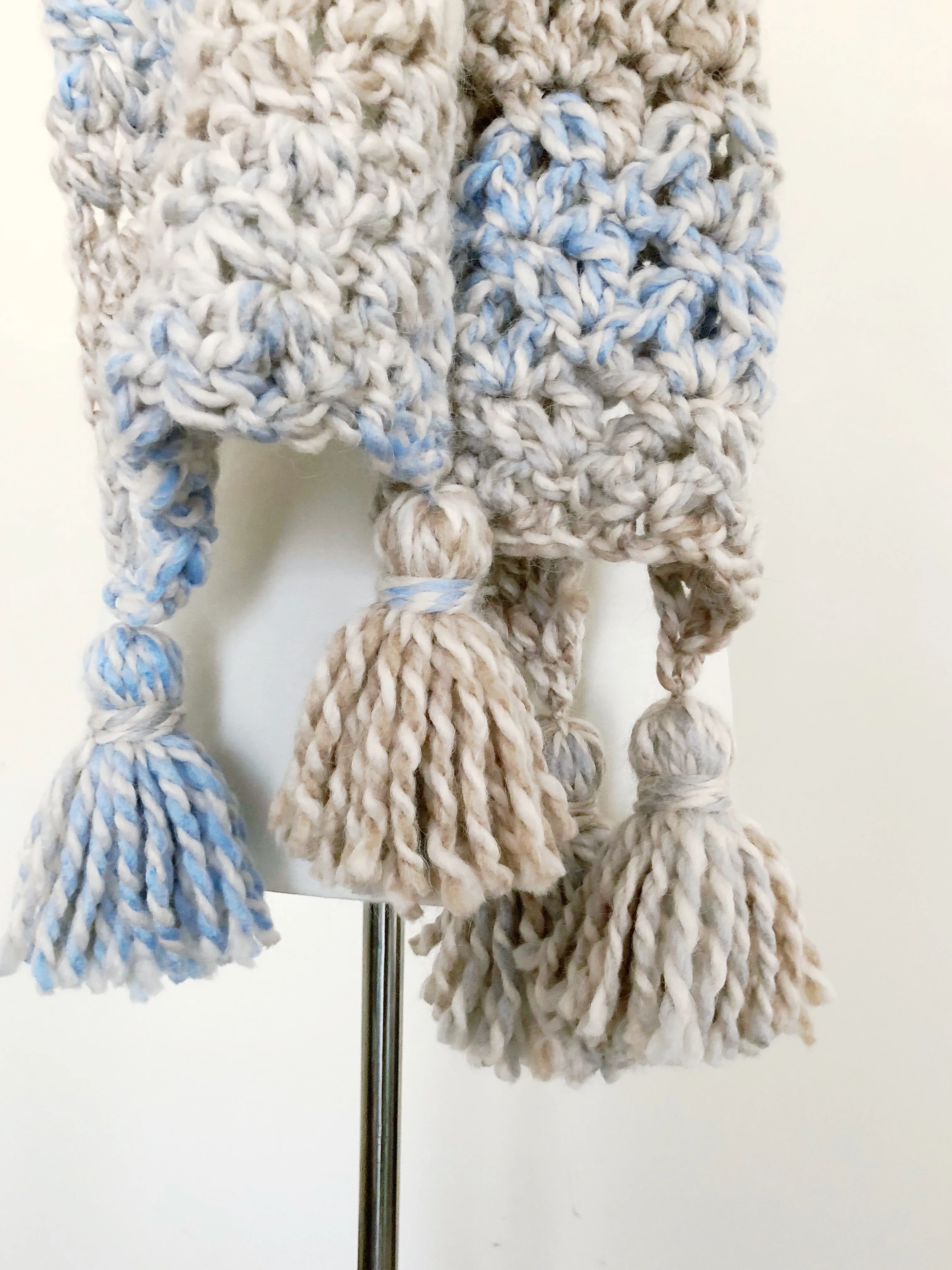 Sand Castle Tassel Scarf // Crochet PDF Pattern