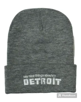 Say Nice Things About Detroit Beanie - Heather Grey