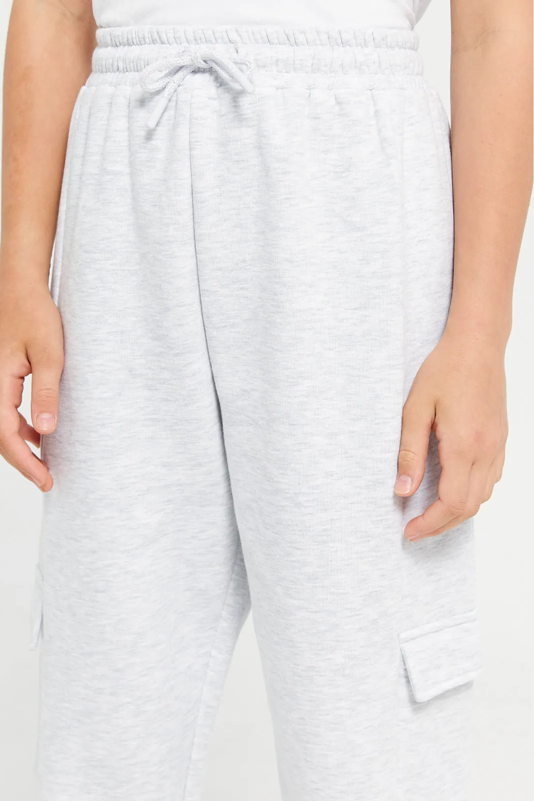 Senior Girls Grey Cargo Pocket Track Pants