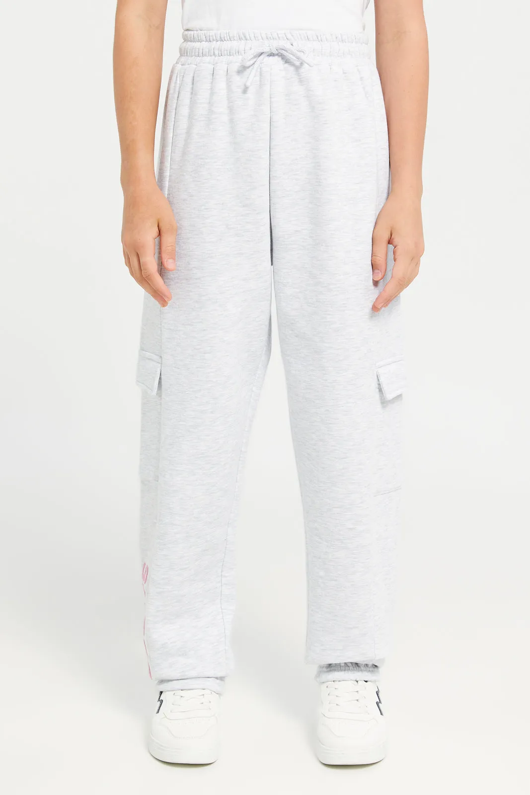 Senior Girls Grey Cargo Pocket Track Pants