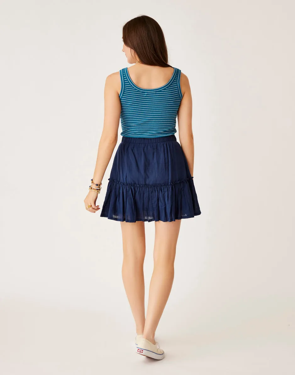 Sienna Textured Skirt: Navy