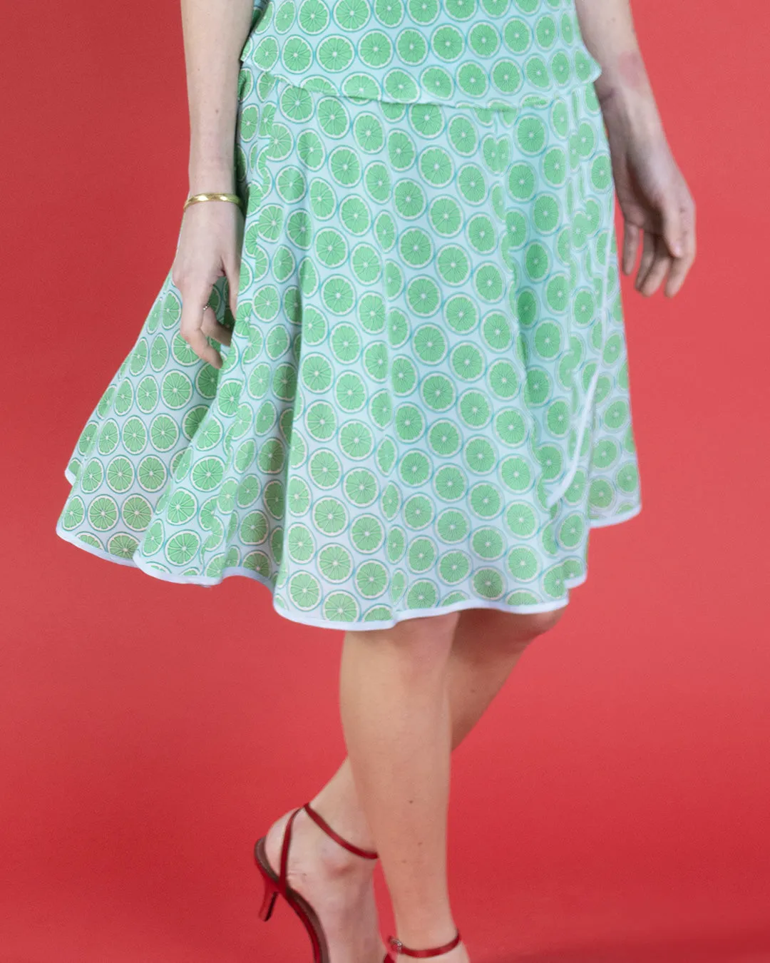 Silk Olivia Wrap Skirt LIME SLICE