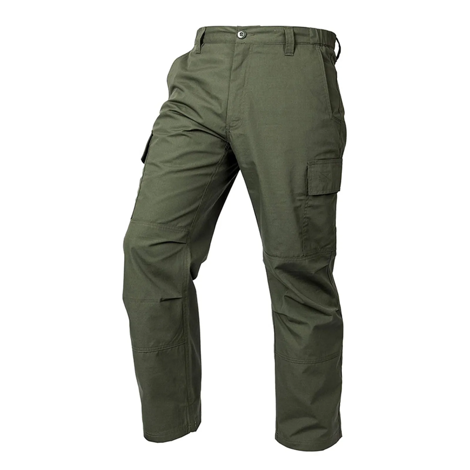 SIMPLE MULTI-POCKETS  ELASTIC WAIST CARGO PANTS