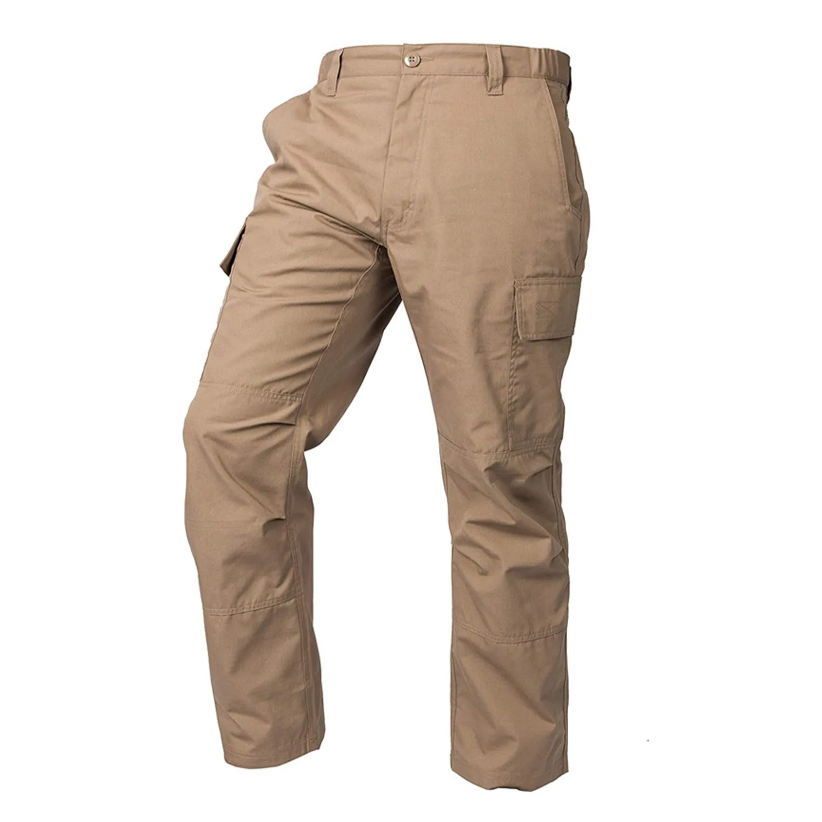 SIMPLE MULTI-POCKETS  ELASTIC WAIST CARGO PANTS