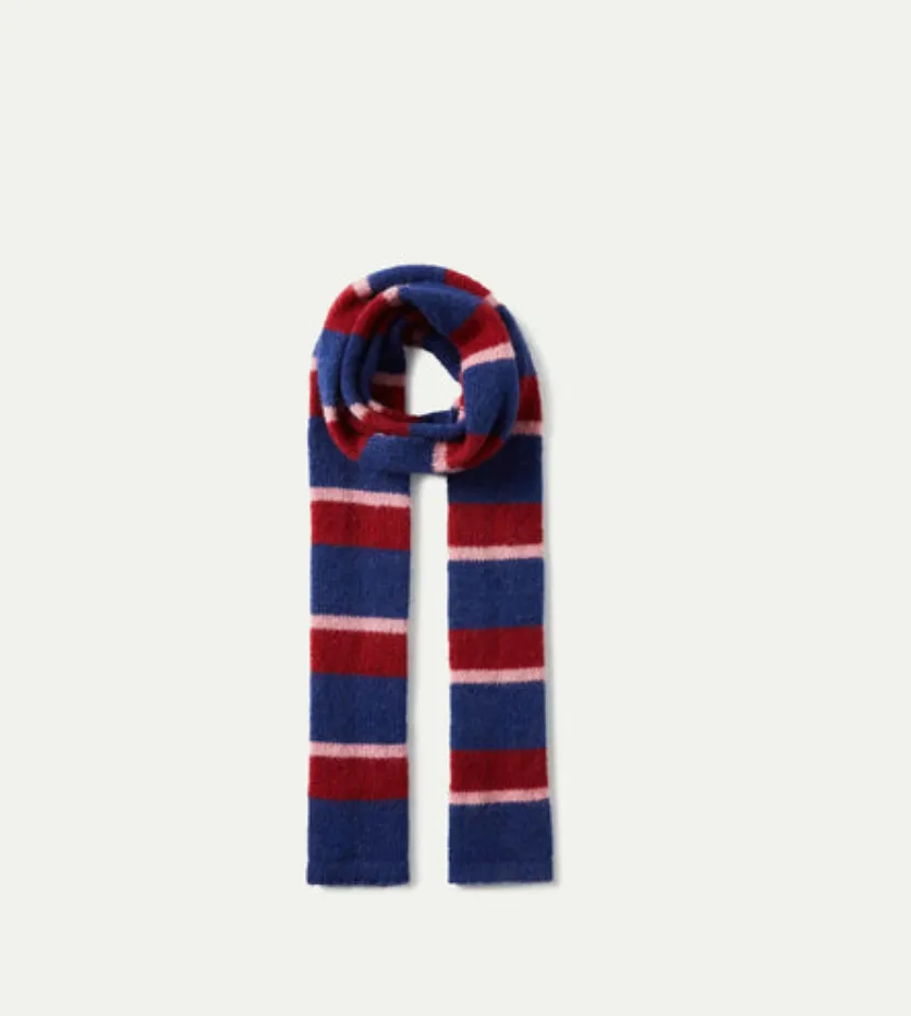 Skinny Long Stripe Knit Scarf