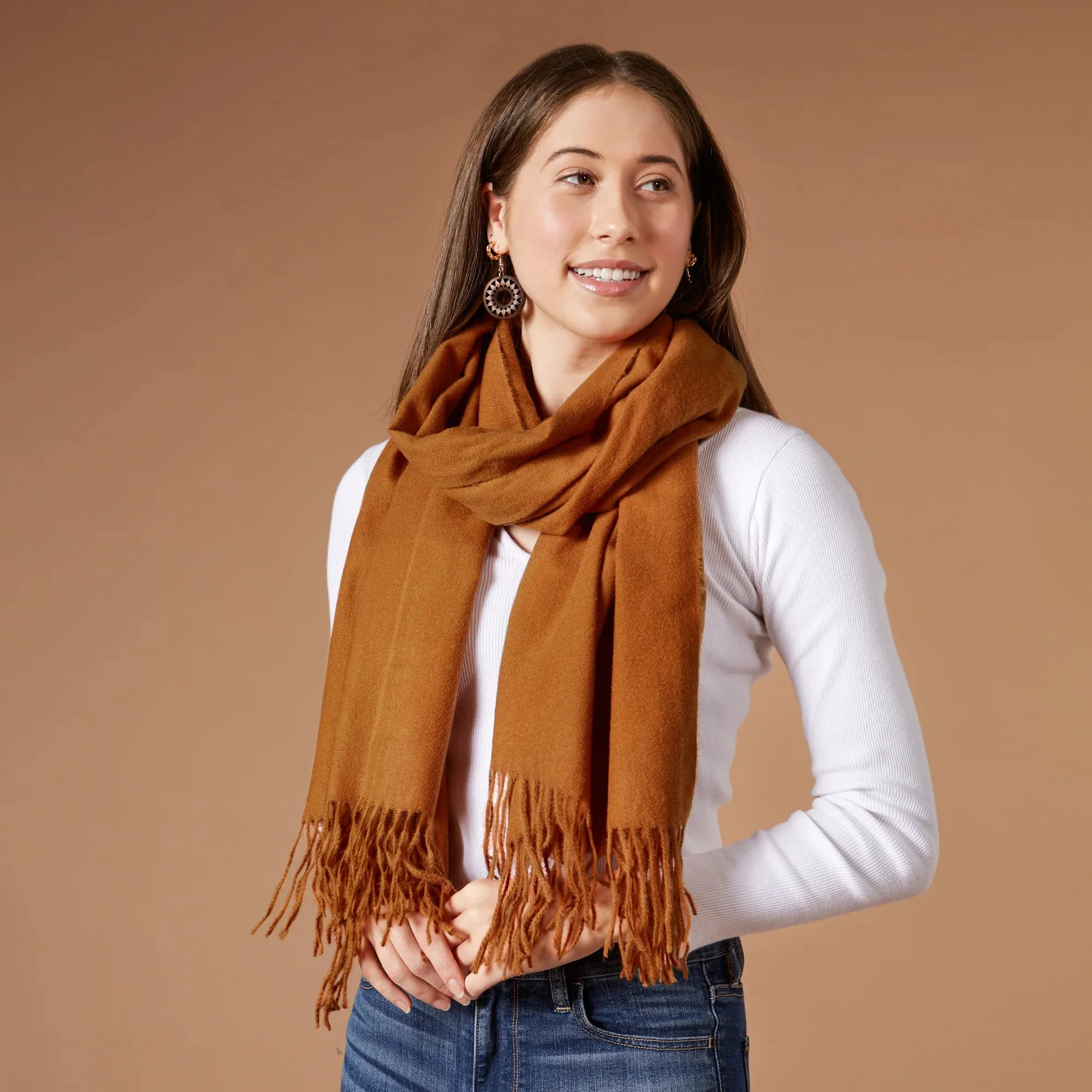 Solid Fringe Scarf