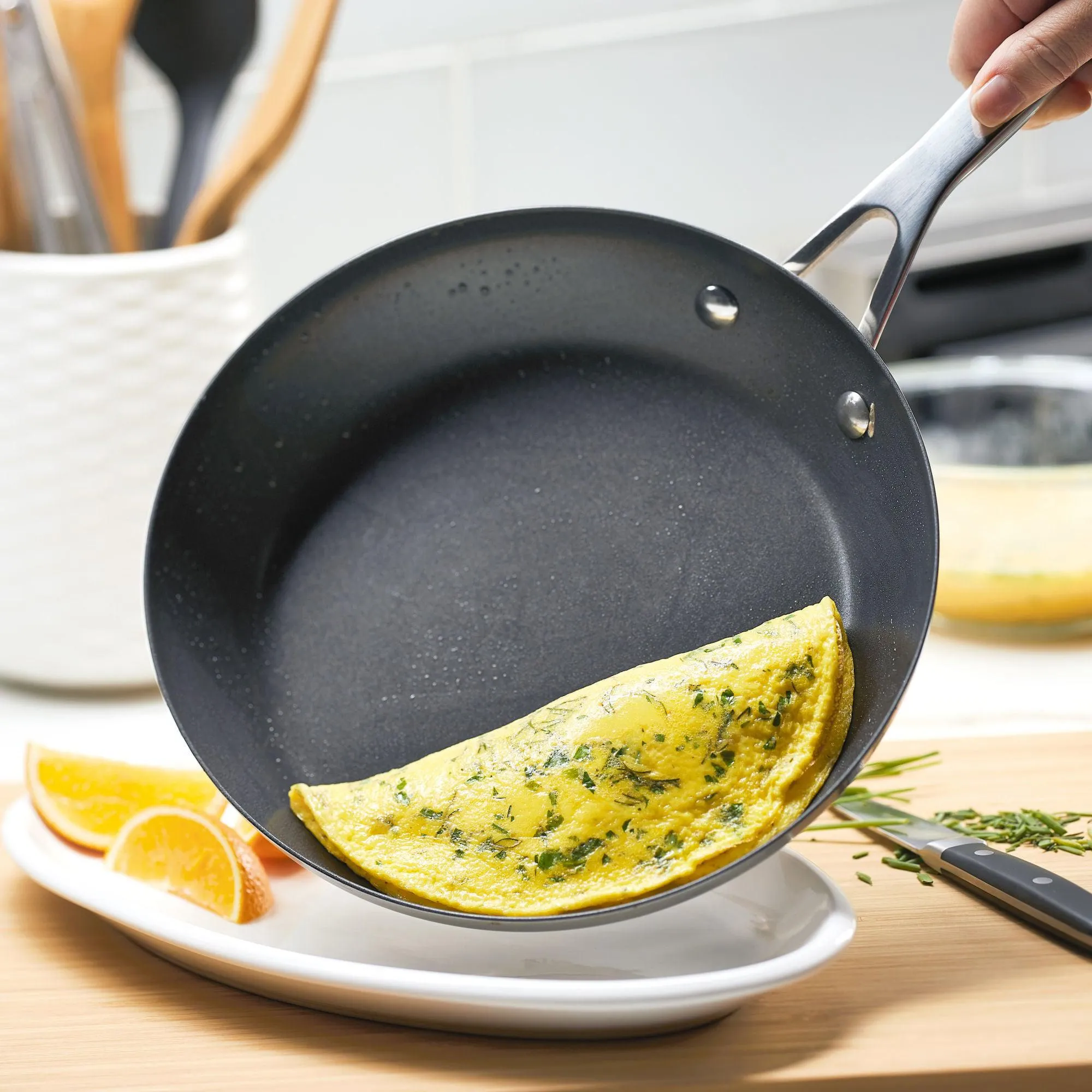 Stainless Steel 3-Ply Base Nonstick Frying Pan