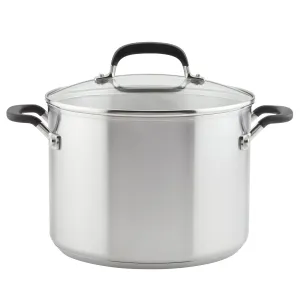 Stainless Steel 8-Quart Stockpot with Measuring Marks and Lid