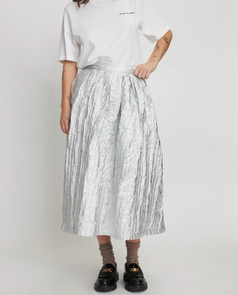 Stella Nova Pearl Silver Midi Skirt