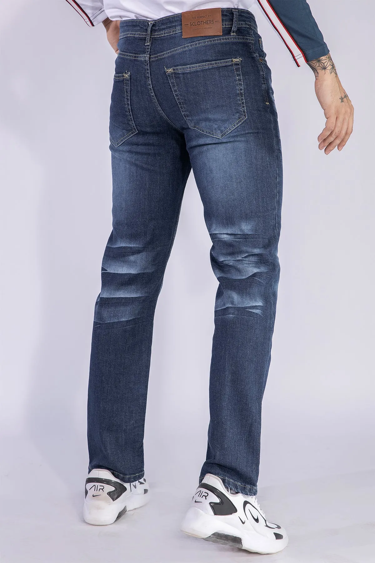 Straight Fit Mid Wash Jeans - W21 - MDJ002R