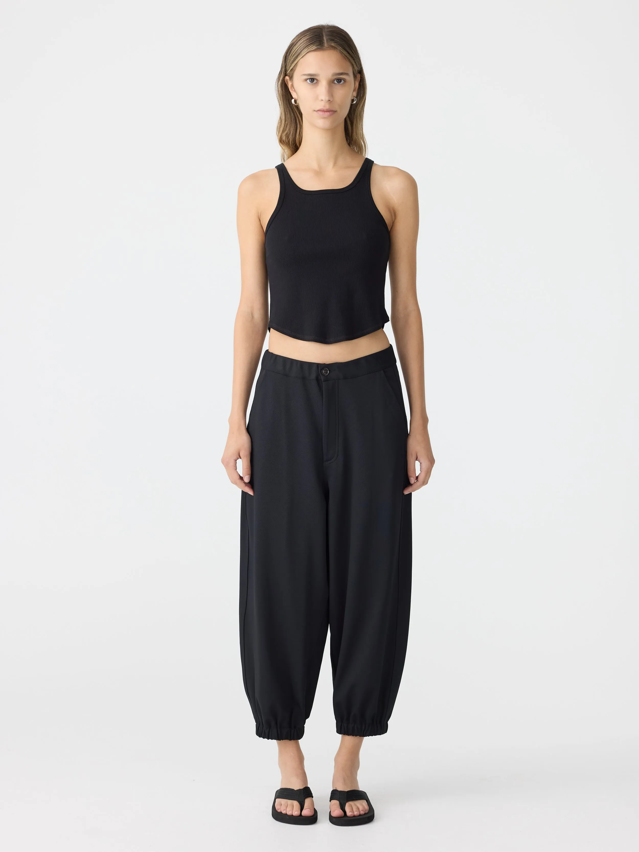 stretch twill cuff detail pant