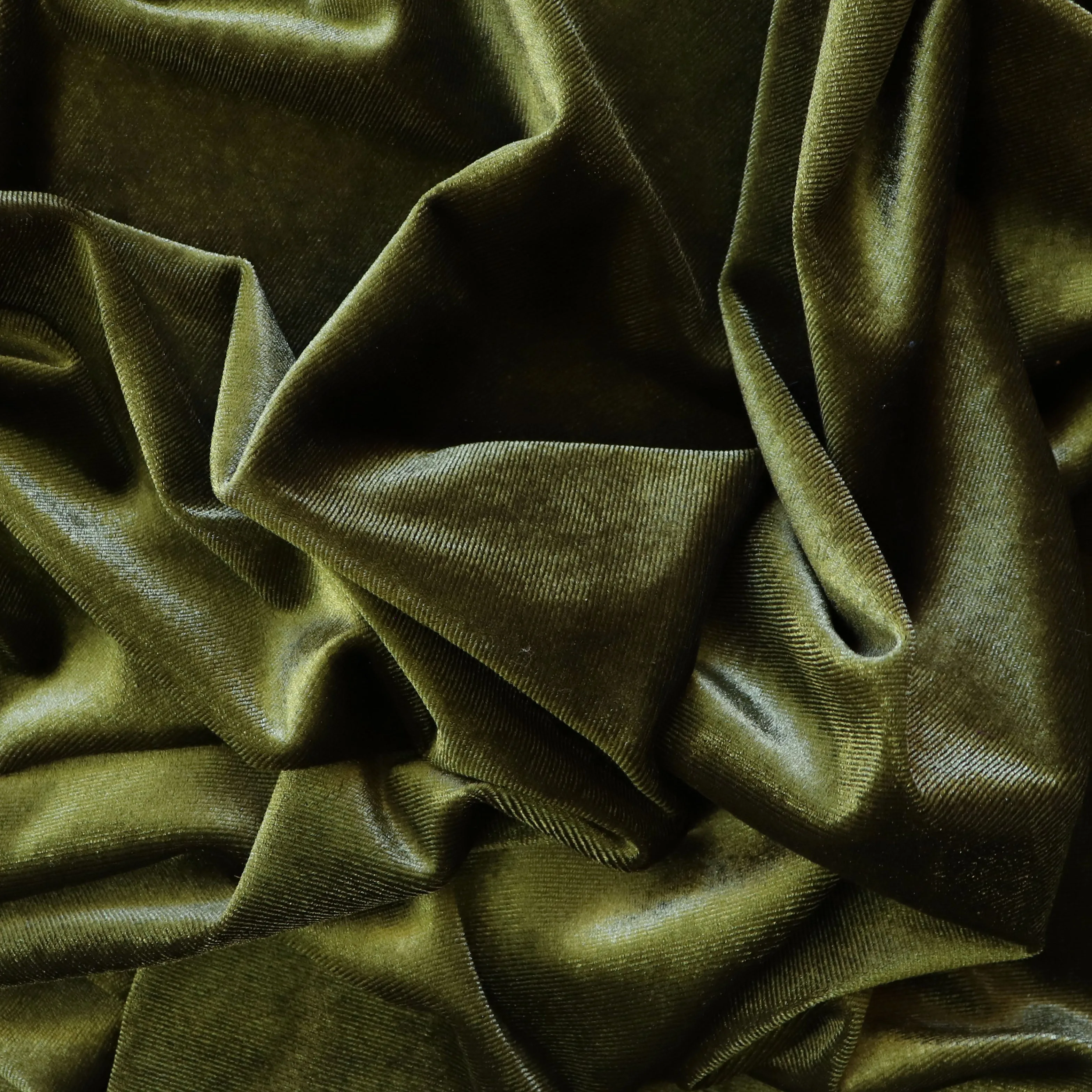 Stretch Velvet - Olive Green Peridot