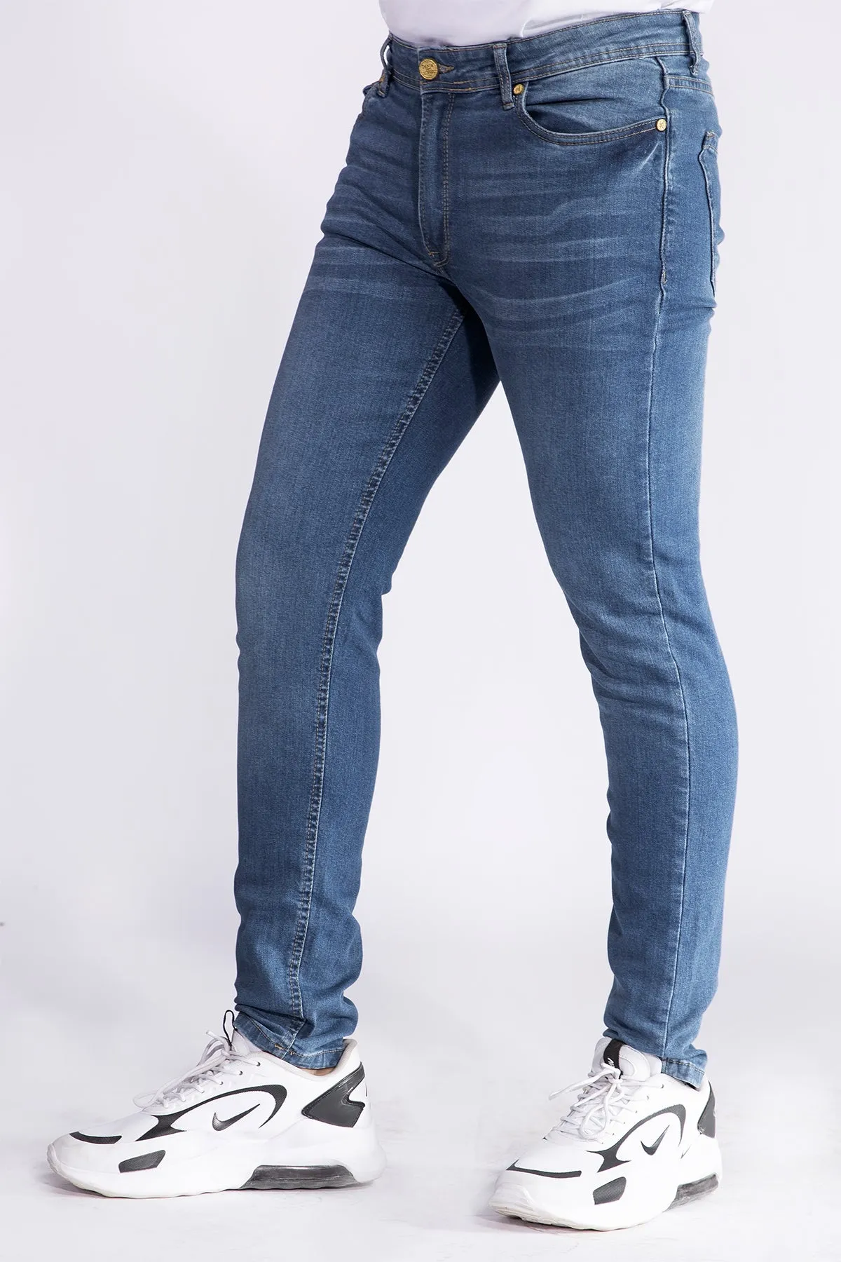 Stretchy Light Blue Slim Fit Jeans - W21 - MDJ005R