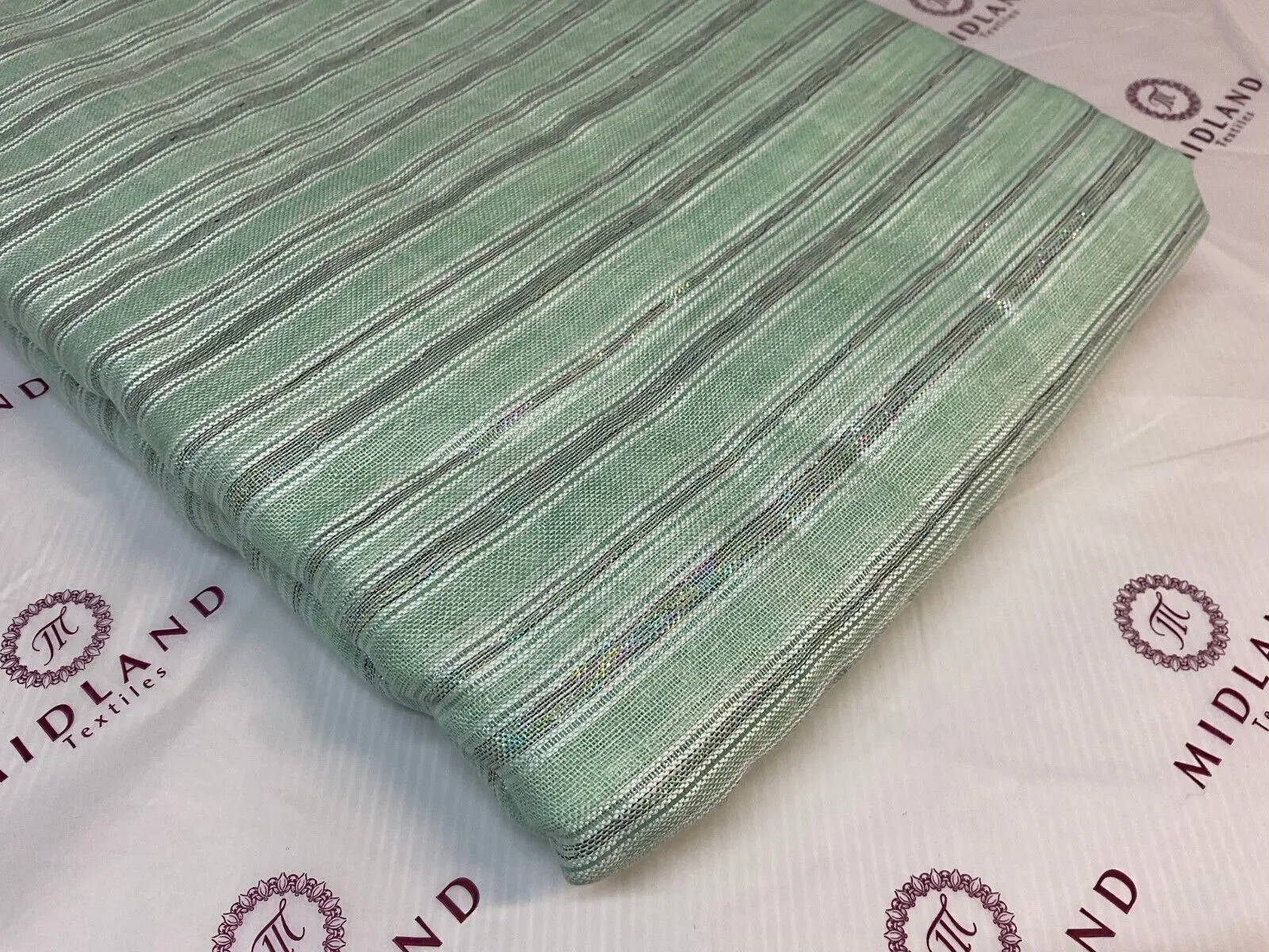 Stripped Handloom Linen dress Fabric 114cm wide M1771