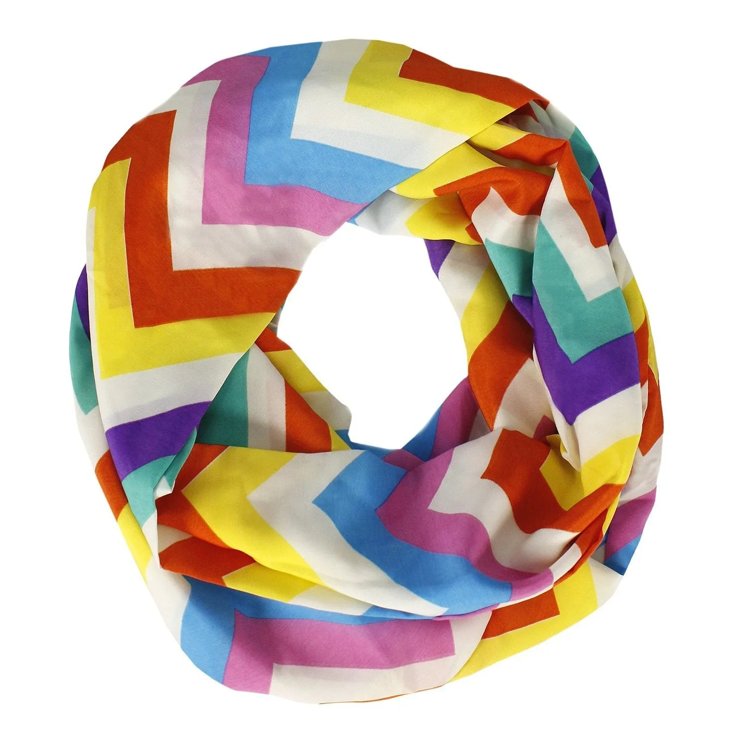 Summer Fashion Colorful Chevron Infinity Loop Skinny Scarves