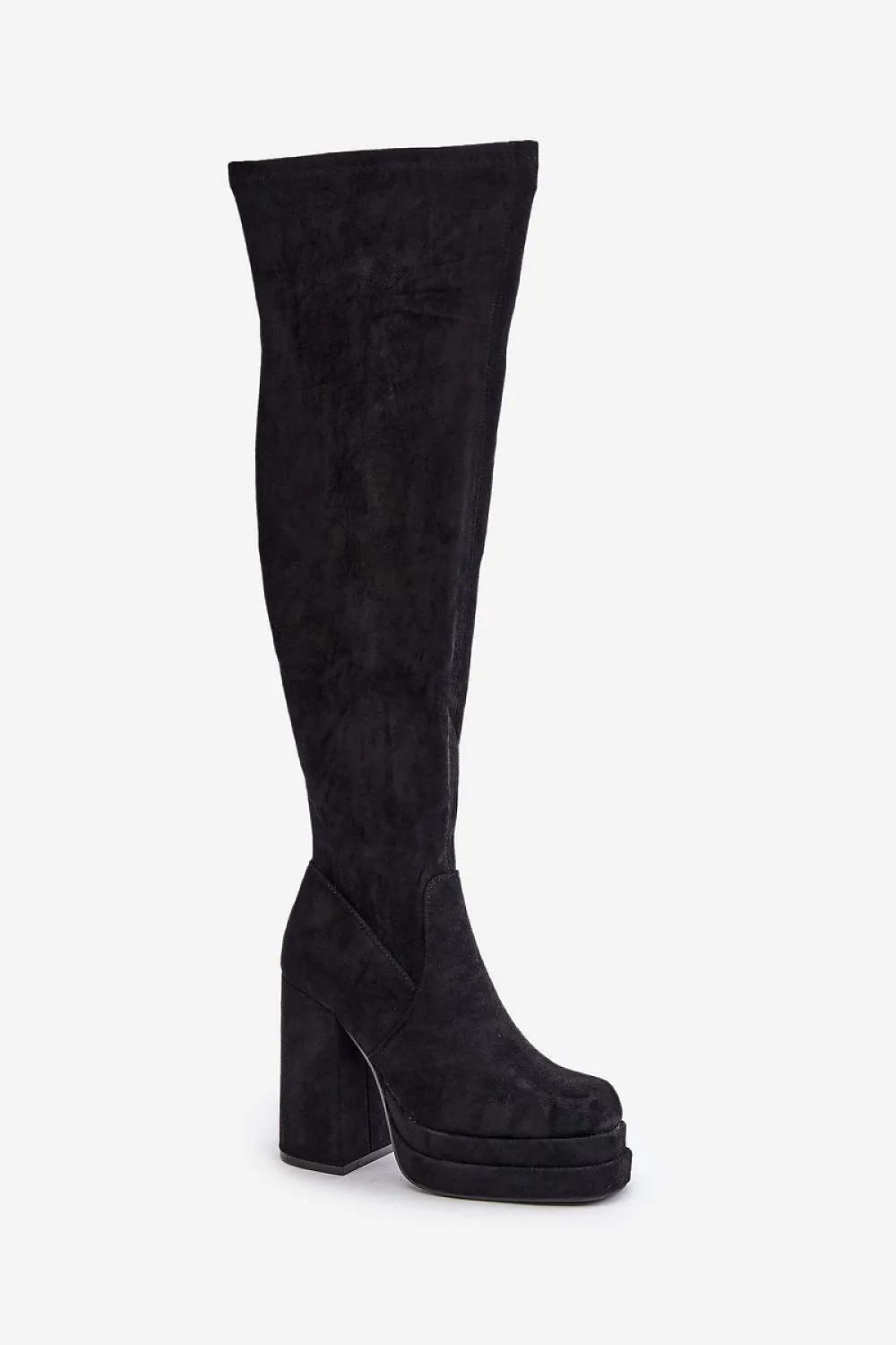 TEEK - Suede Over The Knee Heel Boots