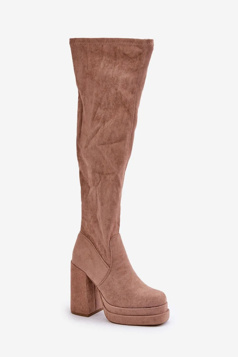 TEEK - Suede Over The Knee Heel Boots