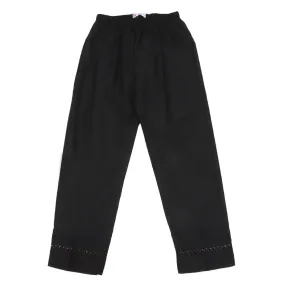 Teens Girls Cotton Trouser Laced | BLACK