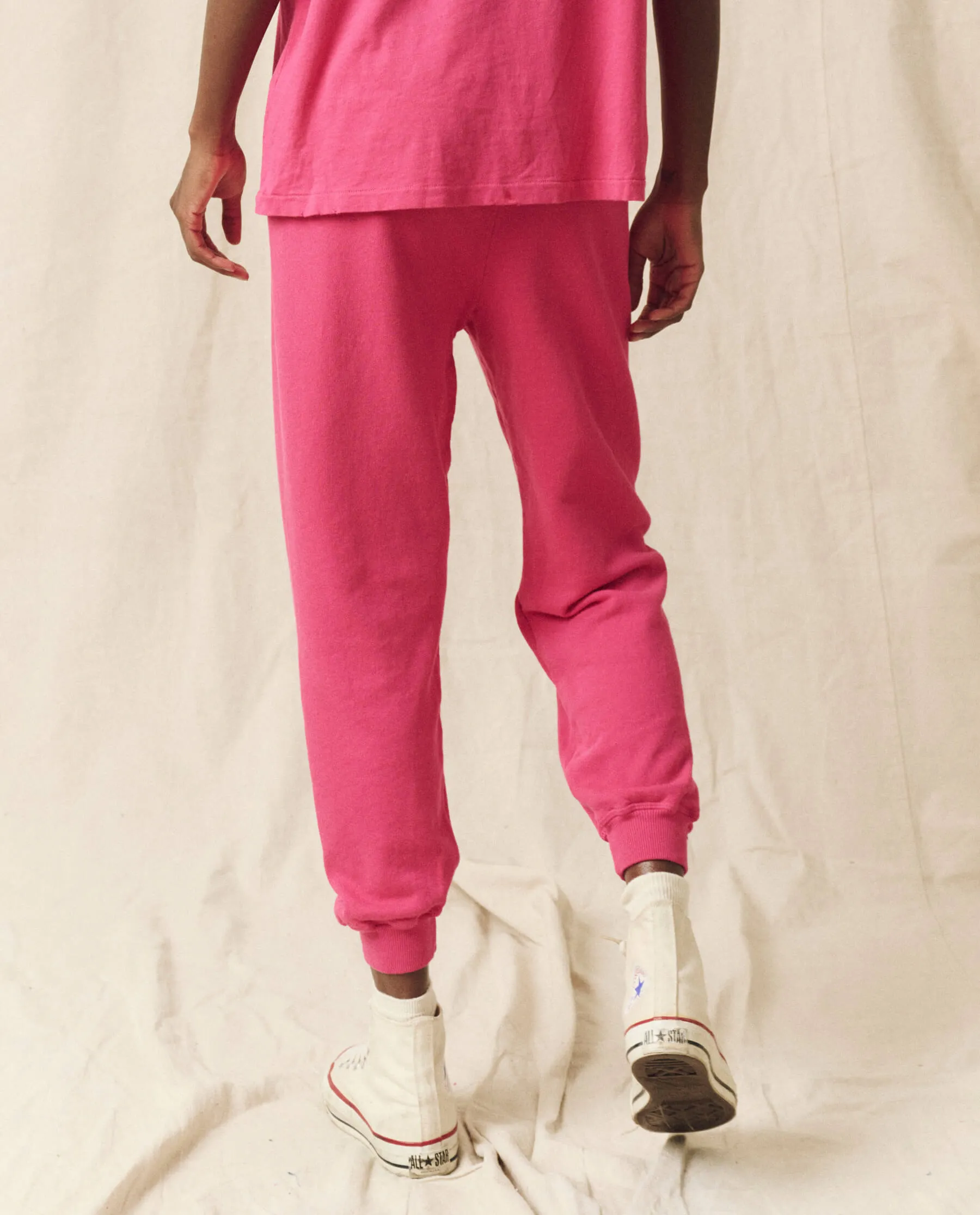 The Cropped Sweatpant. Solid -- Fuchsia