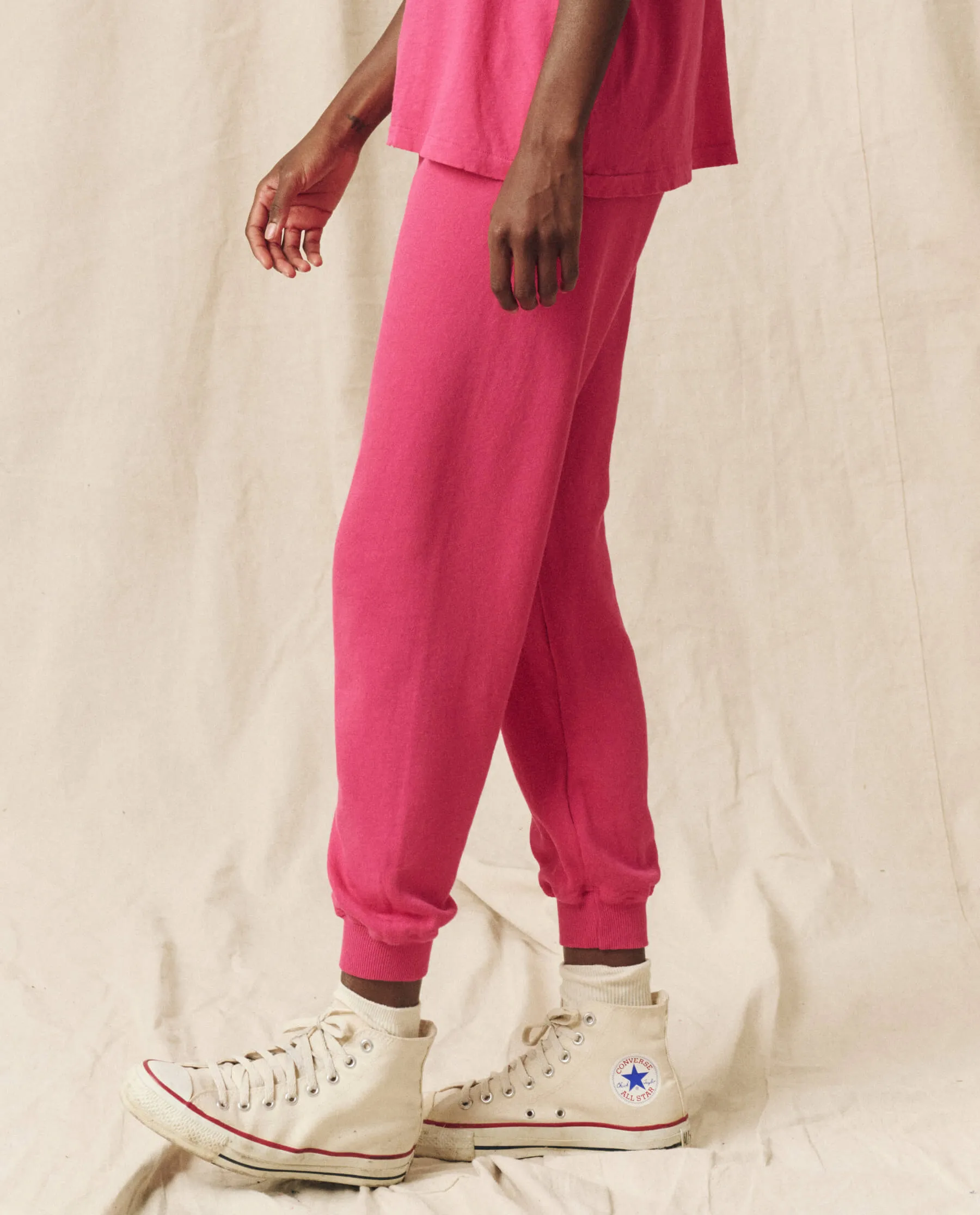 The Cropped Sweatpant. Solid -- Fuchsia