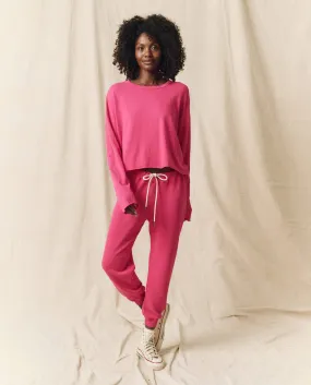 The Cropped Sweatpant. Solid -- Fuchsia