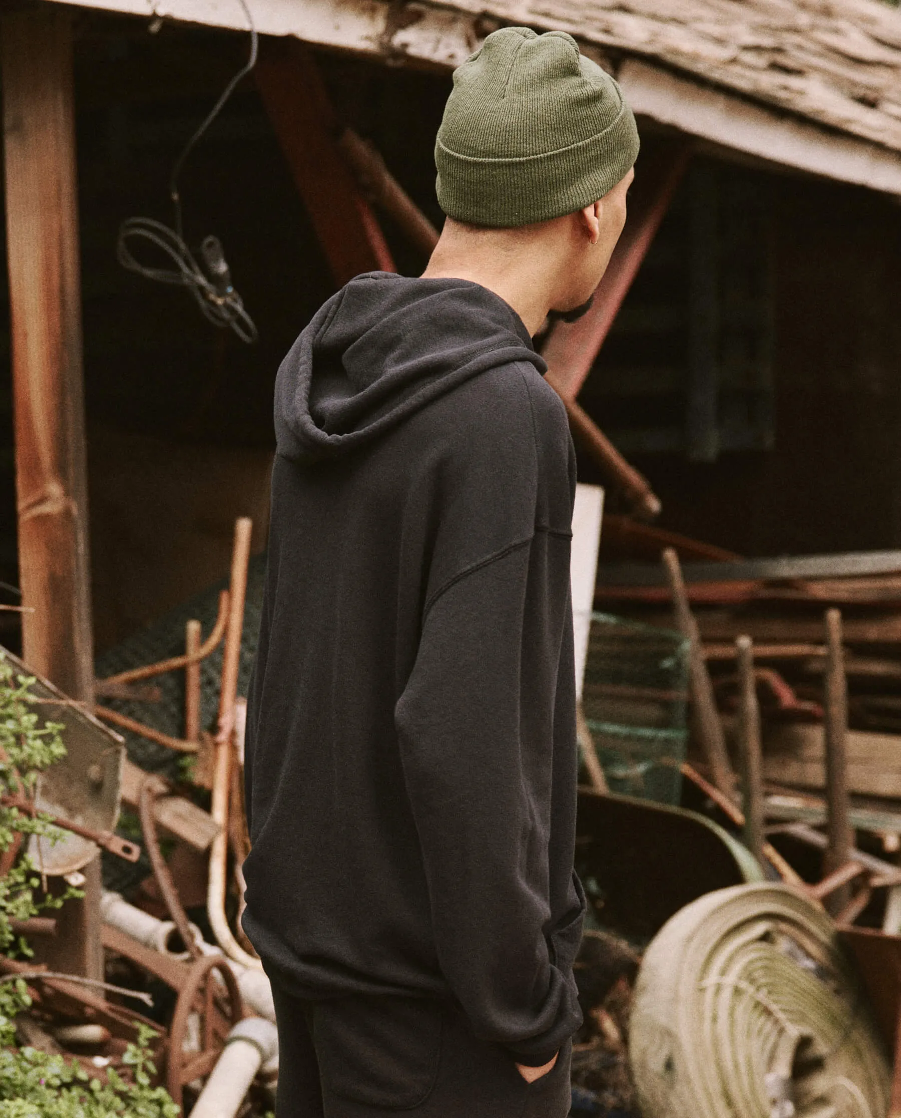 The Men's Gym Drawstring Hoodie. -- Almost Black