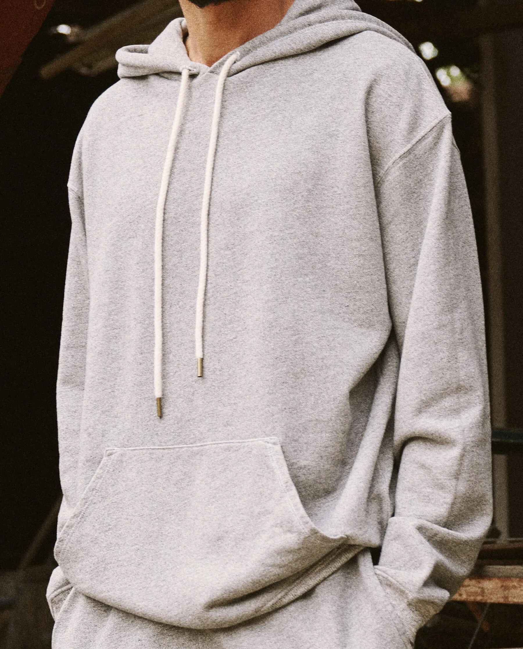 The Men's Gym Drawstring Hoodie. -- Varsity Grey