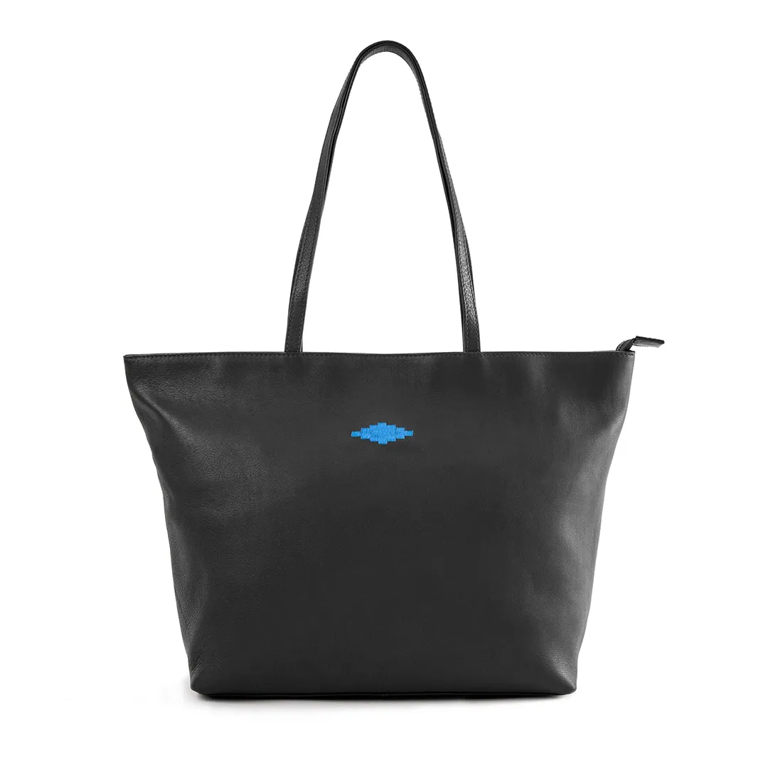 Trapecio Tote Bag - Black/Blue by Pampeano