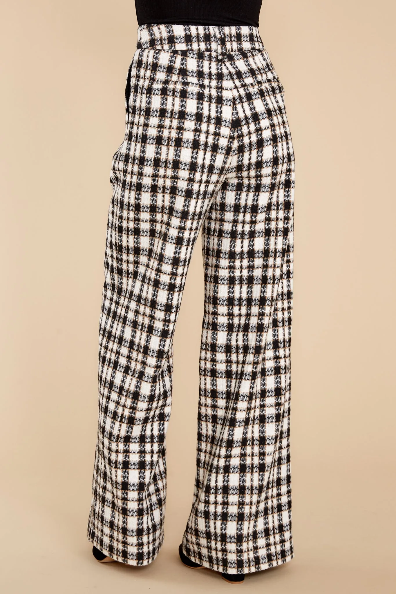 Trendiest Around Black And White Plaid Pants