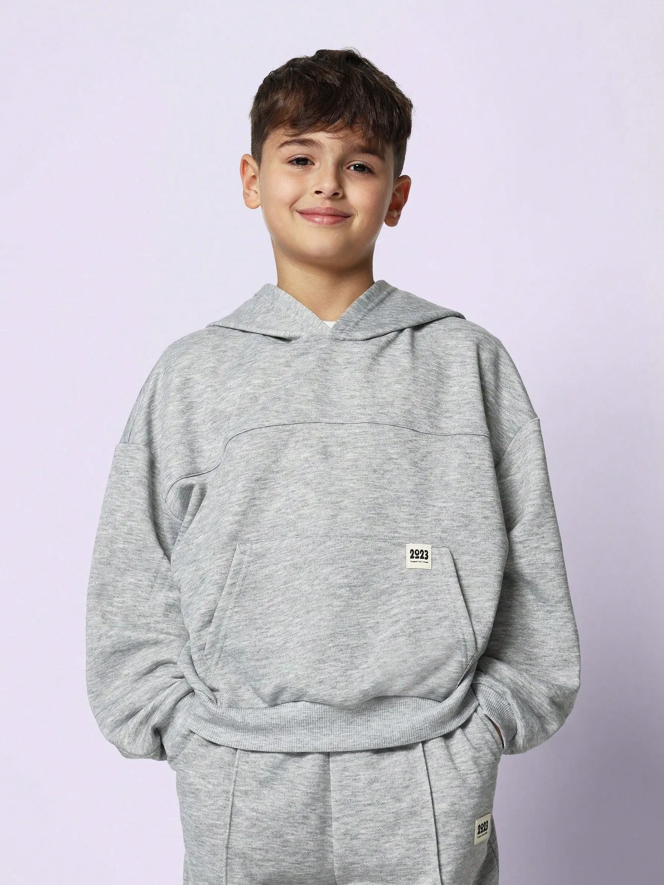 Tween Boys Comfy Regular Fit Overhead Hoodie And Straight Fit Jogger With Pleats 2 Piece Set