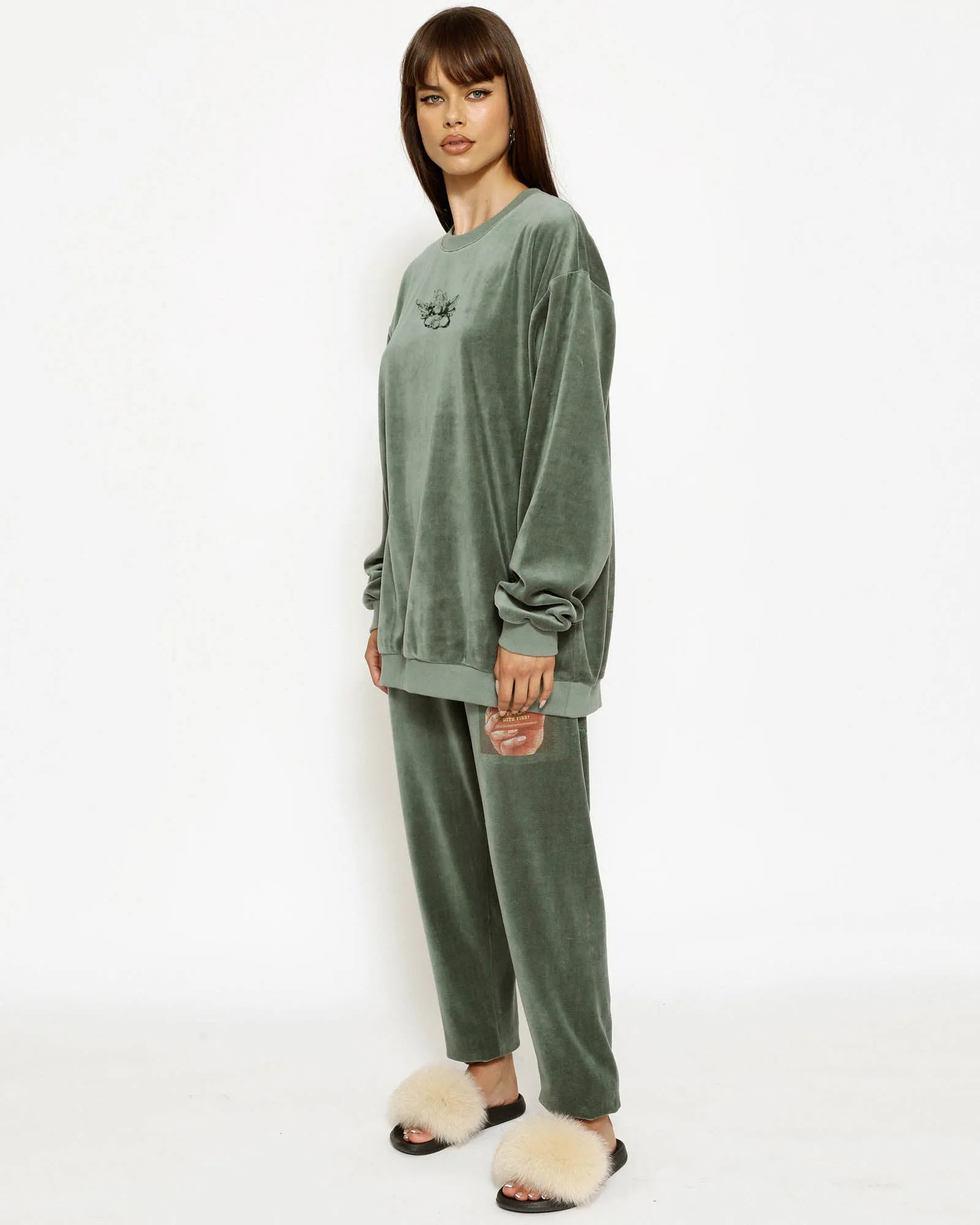 Twin Flame Velour Sweatpants